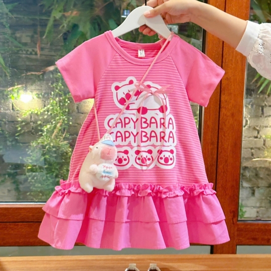 Đầm thiết kế Capybara + túi gấu (1-10)
