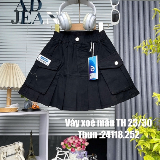 Váy kaki đen túi hộp