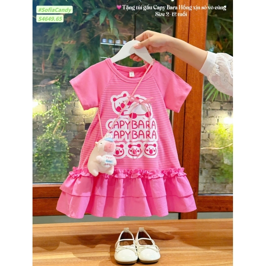 Đầm thiết kế Capybara + túi gấu (1-10)