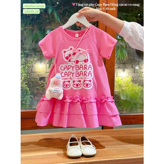 Đầm thiết kế Capybara + túi gấu (1-10)