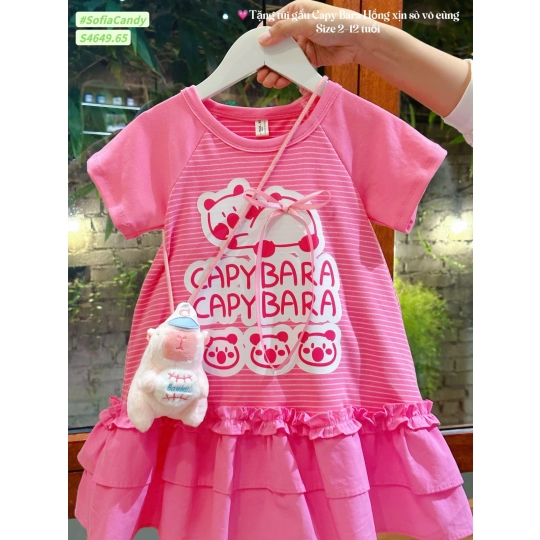 Đầm thiết kế Capybara + túi gấu (1-10)
