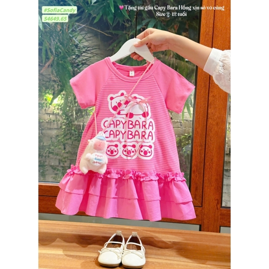Đầm thiết kế Capybara + túi gấu (1-10)