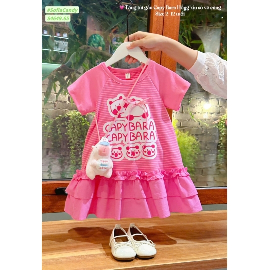 Đầm thiết kế Capybara + túi gấu (1-10)